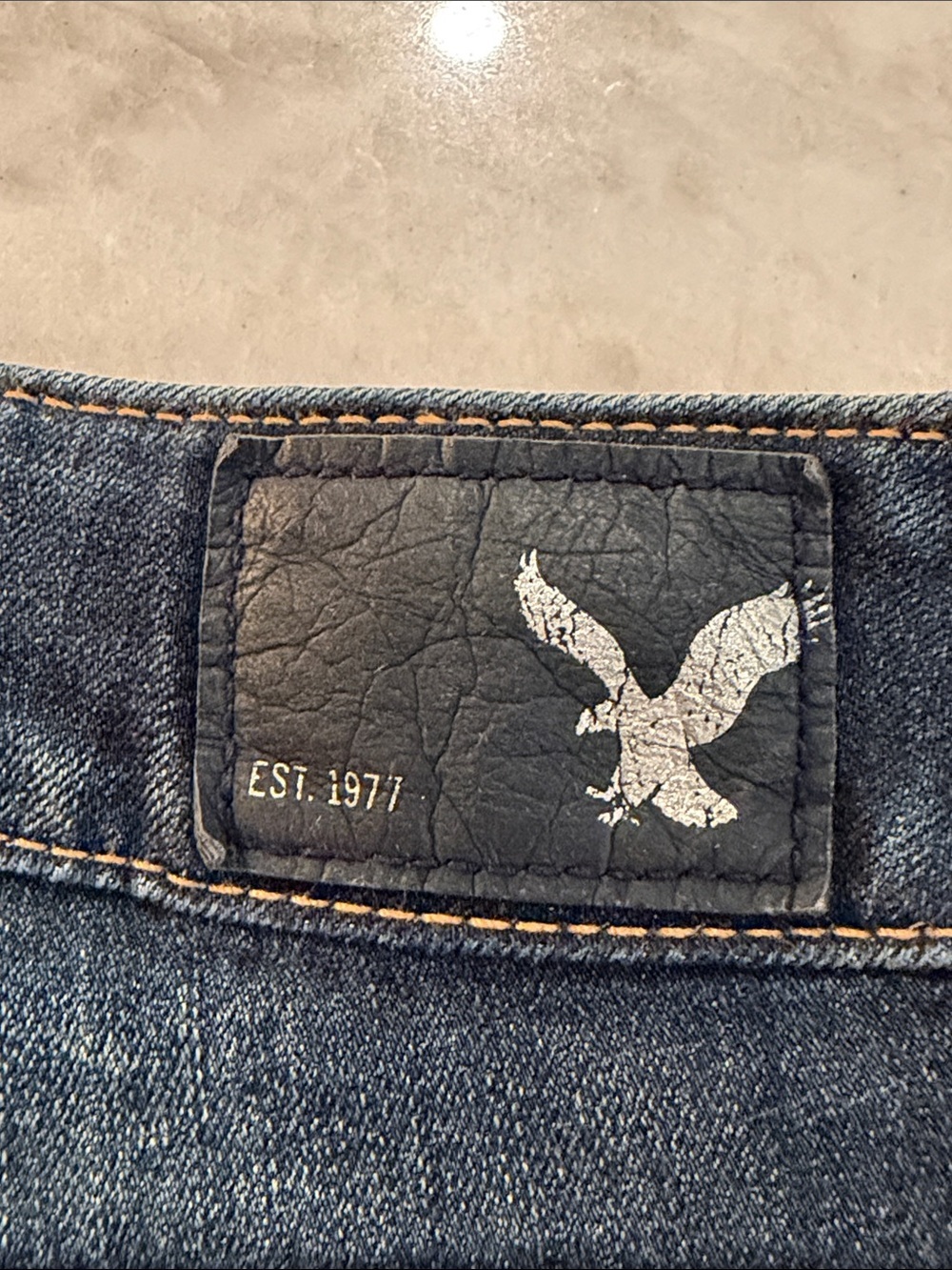 American Eagle Outfitters Blue Rolled Hem Denim Shorts - Picture 5 of 5